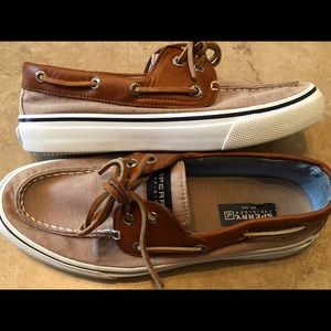 Sperry Top-Sider Mens Canvas Wheat Tan Boat Shoes
